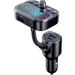 Lntyq transmetteur fm bluetooth avec dual mic, [une cl pour teindre la fm] kit main libre voiture sans ...