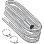 Tuyau d'chappement, 300cm portable flexible tuyau d'chappement en acier inoxydable avec 2 colliers ...