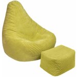 Pouf chaise d'intrieur avec tabouret, fauteuil poire de jeu pour salon, pouf  dossier haut en velours ...