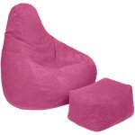 Pouf chaise d'intrieur avec tabouret, fauteuil poire de jeu pour salon, pouf  dossier haut en velours ...