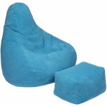 Pouf chaise d'intrieur avec tabouret, fauteuil poire de jeu pour salon, pouf  dossier haut en velours ...