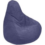 Pouf d'intrieur, pouf pour adultes pour jeux, pouf en velours ctel 90x75 cm avec remplissage en billes ...