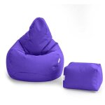 Pouf de jeu avec repose - pieds pour salon, pouf d'extrieur  dossier haut pour adultes avec repose ...