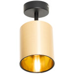 Lofty - spot mural et plafond - 1 lumi�re - � 10 cm - noir et or - moderne - �clairage int�rieur - salon ...