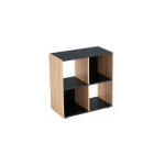 �tag�re en mdf bois et noir 4 casiers ? dimensions 60x29x62 cm ? poids max par case 5 kg ? id�ale pour ...