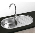 Gresinex - london vier encastr rond - 1 cuve 1 gouttoir 84x44 - acier inoxydable
