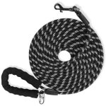 Longe pour chien 5m / 10m / 20m laisse renforc�e avec poign�e rembourr�e pour toutes tailles (noir 5m ...