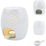 Longziming - cramique creuser floral aroma lampe diffuseur d'huile four romatherapy four en cramique ...