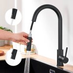 Lonheo - robinet de cuisine noire avec 2 fonctions douchette extractible mitigeur cuisine rotatif � 360� ...