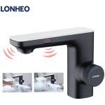 Lonheo - robinet infrarouge automatique noir mitigeur eau froide et chaude robinet lavabo  double induction ...