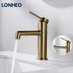 Lonheo - rubinetto lavabo con beccuccio girevole a 360 gradi rubinetto per bagno miscelatore per lavabo ...