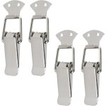 Loquet � ressort, sans m�canisme de verrouillage, argent�, entraxe de 41 mm, 4 loquets � ressort plaqu�s ...