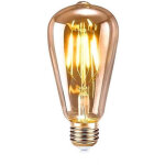 Lot de 1 ampoule r�tro am�ricaine e27, ambr�e blanc chaud 2700k, 4w led edison � filament