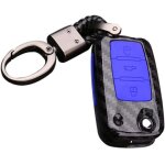 Lot de 1, �tui en fibre de carbone abs + porte - cl�s en silicone pour volkswagen bora beetle tiguan ...