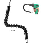 Lot de 1 extension flexible universelle 295mm pour perceuse, embout magn�tique 6, 35mm