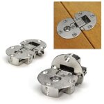 Lot de 1 paire charni�re � rabat encastr�e charni�res plates dissimul�es r�glables charni�res de porte ...