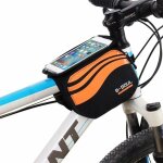 Snq - lot de 1, pochette pour porte - vlos avec pochette tanche pour tlphone portable, 2 poches latrales ...