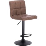 Woltu - lot de 1 tabouret de bar, pied noir en acier, sige en similicuir rembourre, brun fonc