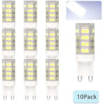 Lot de 10 / 5 ampoules led halog�nes 2835 40 smd, culot g9, 5 w, 6000 k, �quivalent 40 w, lumi�re du ...