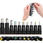 Lot de 10 adaptateurs d'alimentation cc universels 8 en 1 - 5, 5 x 2, 1 mm - prise femelle vers m�le ...