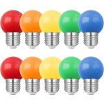 Lot de 10 ampoule couleur led e27 1w, �quivalent incandescence 10w, 1w g45 ampoule �co�nerg�tique color�e, ...