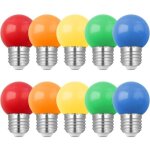 Lot de 10 ampoule couleur led e27 1w, �quivalent incandescence 10w, 1w g45 ampoule �co�nerg�tique color�e, ...