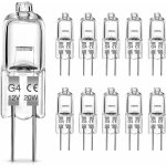 Lot de 10 ampoules halog�nes g4, 20w ampoule g4, lampe de base � broche halog�ne 12v, blanc chaud 2700k, ...
