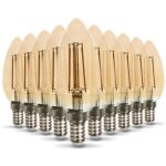 Lot de 10 ampoules led e14 ambr�e 4w eq 40w 400lm temp�rature de couleur: blanc chaud 2200k