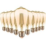 Lot de 10 ampoules led e27 8w st64 2700 k type edison temp�rature de couleur: blanc chaud 2700k