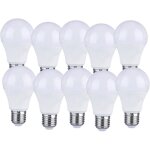 Lot de 10 lot de 10 ampoules led e27 9w a60 - lumi�re blanche chaud 4200k - 806 lumen