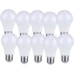Lot de 10 lot de 10 ampoules led e27 9w a60 - lumire blanche chaude 4000k - 806 lumen