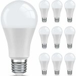 Lot de 10 ampoule led e27 blanc - chaud, 6500k ampoule standar, 9w equivalent 60w, non dimmable, 220v ...