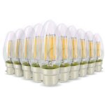 Lot de 10 ampoules led effet flamme, 4 w (�quivalent 40 w), culot b22, blanc chaud (2700 k)