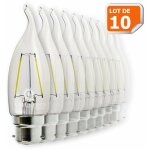 Lot de 10 ampoules led flamme coup de vent filament 4 watt (�q. 42 watt) culot b22 � ba�onnette