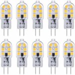 Lot de 10 ampoule led g4 , ampoule g4 led 12v 2w blanc froid 6000k, 200lm, quivalent halogne g4 bi ...