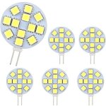 Lot de 10 ampoules led g4 dc 12v non dimmables blanc 6000k remplacement pour ampoules halog�nes 20w pour ...