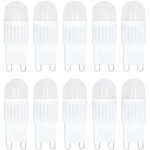 Lot de 10 ampoules led g9 dimmables 2w 500lm (�quivalent halog�ne 30w) pour lustre, plafonnier et applique ...