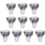 Lot de 10 ampoules led gu10 5w �quivalent 50w cob - blanc naturel 4100k