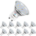 Lot de 10 ampoules led, gu10 - 5w quivalent 60w, blanc froid 6000k 120 larges faisceaux, ampoules led ...
