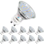 Lot de 10 ampoules led, gu10 - 5w quivalent 60w, blanc froid 6000k 120 larges faisceaux, ampoules led ...