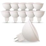 Lot de 10 ampoules led gu5. 3 mr16 12v 5w eq 40w temp�rature de couleur: blanc chaud 2700k