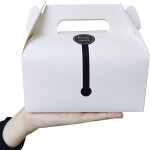 Lot de 10 bo�tes � p�tisserie en carton blanc, format moyen, avec autocollants et inserts