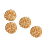 Lot de 10 boules d�coratives 'rotin' 3cm ecru