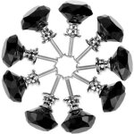 Lot de 10 boutons d'armoire en verre cristal 30 mm en forme de diamant pour tiroir d'armoires de cuisine, ...