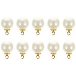 Lot de 10 boutons, perles, couture, blanc, 1 en. 40x1. 00cm