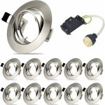 Lot de 10 cadres de montage pour spot encastrable, projecteurs spot encastrable gu10 set, led cadre de ...