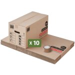 Lot 10 cartons dmnagement premium - 60 x 30 x 30 cm - extrme rsistance 25 kg - rutilisables - double ...
