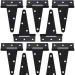 Lot de 10 charni�res en t 10, 2 cm fer forg� noir pour porte abri jardin grange cl�ture