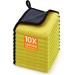 Lot de 10 chiffons de nettoyage en microfibre pour voiture, 500 g / m, chiffons de nettoyage pour voiture, ...