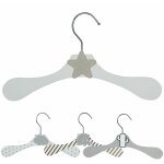 Lot de 10 cintres en bois 28 cm pour b�b�, enfant avec crochet pivotant - cintre blanc et �toile beige ...
